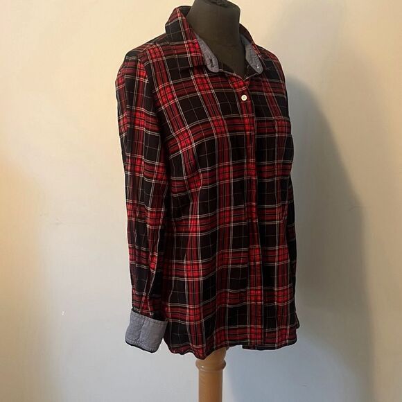Tommy Hilfiger Women's Multicolor Plaid Long Sleeve Button Up Shirt Medium NWOT - Picture 7 of 9